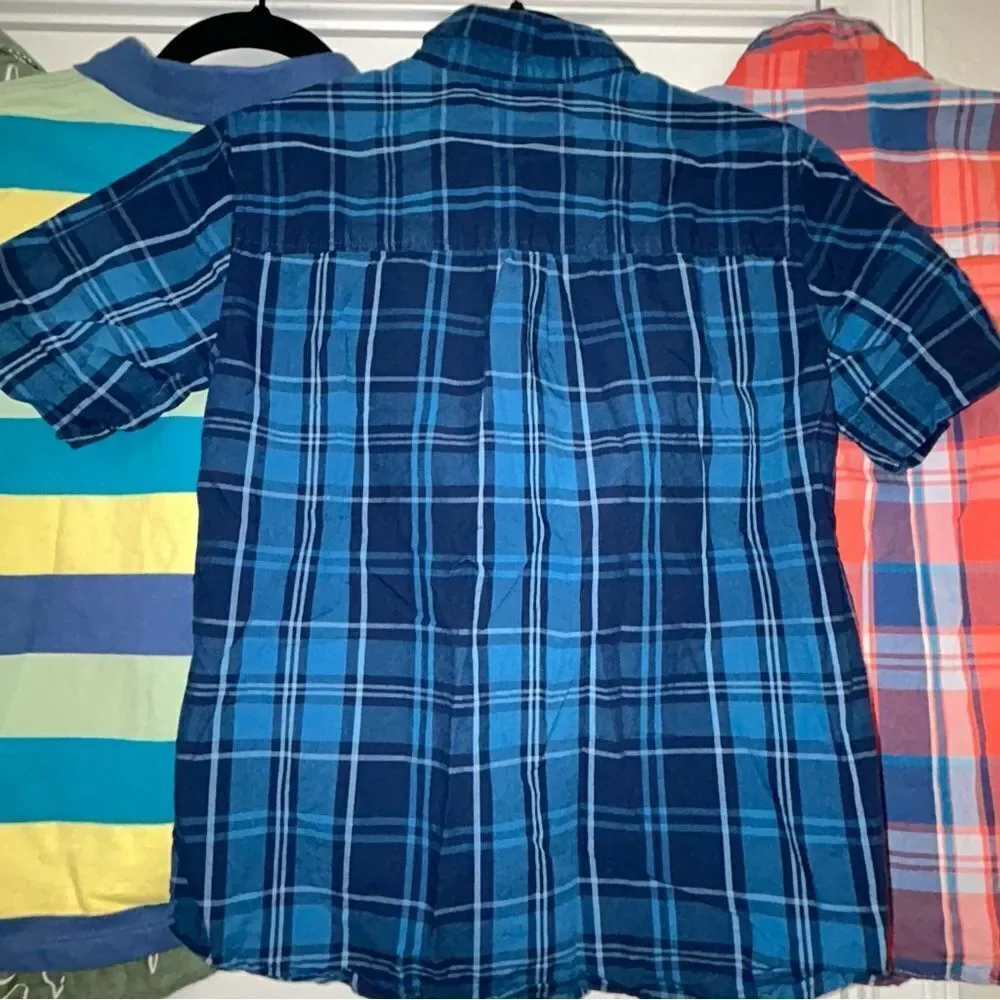 Old Navy Boys’ Plaid Stripe Floral Print Polo Button Down Shirt Lot of 4